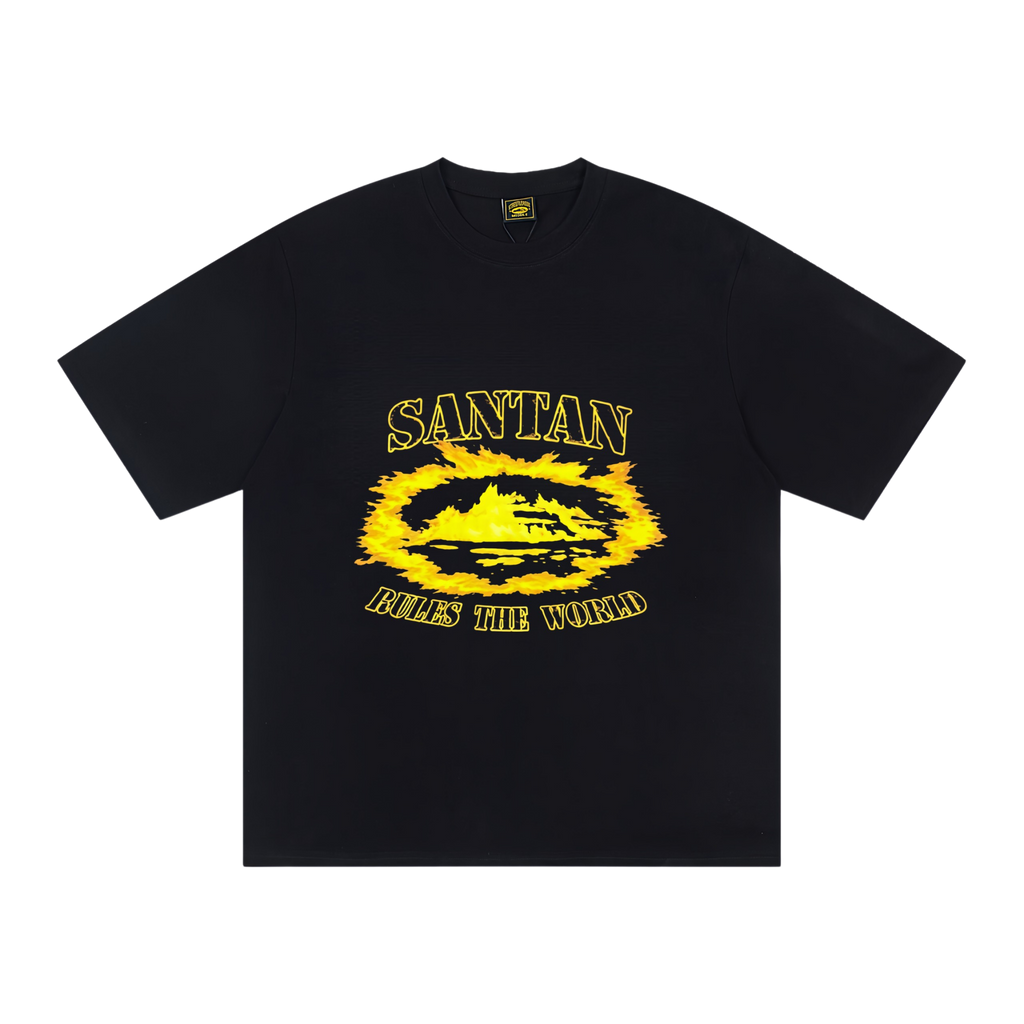 Santan Rules The World Tee Black