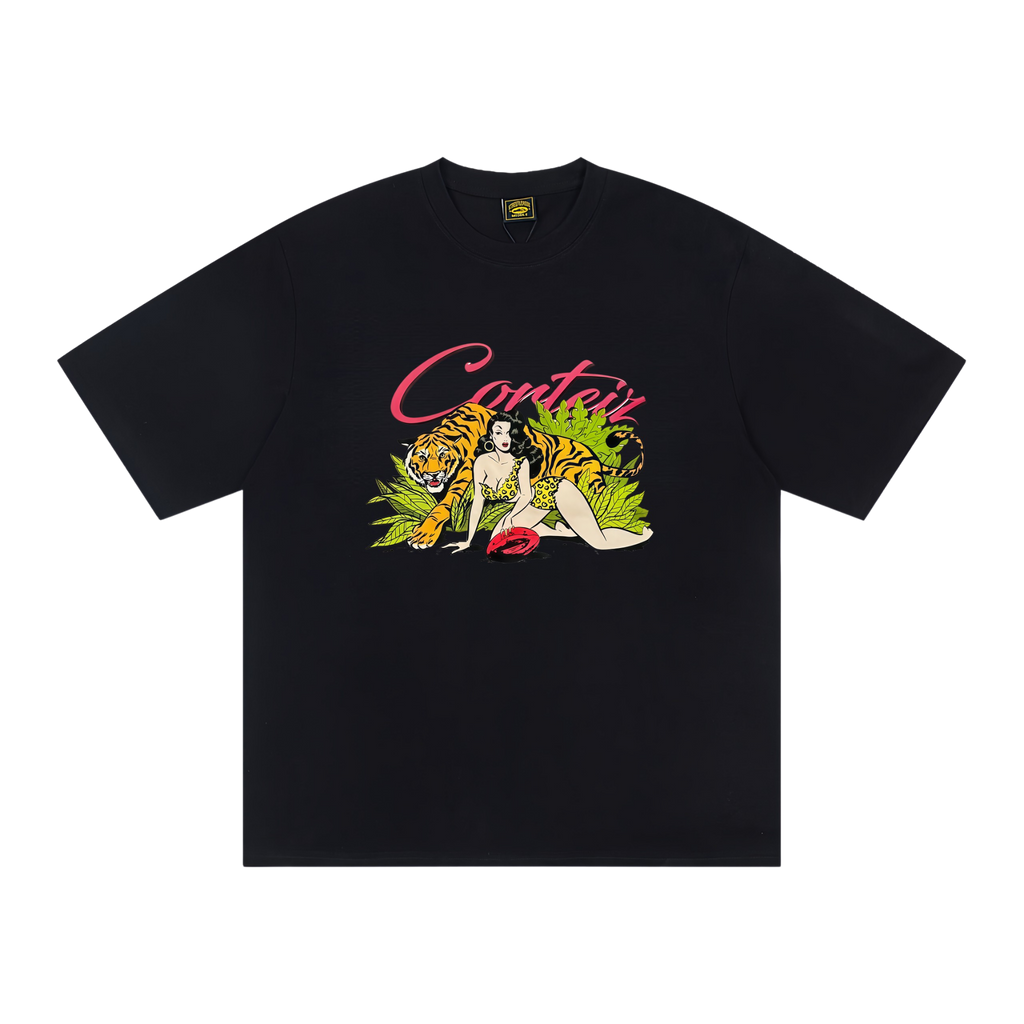 Corteiz Tiger Tee Black