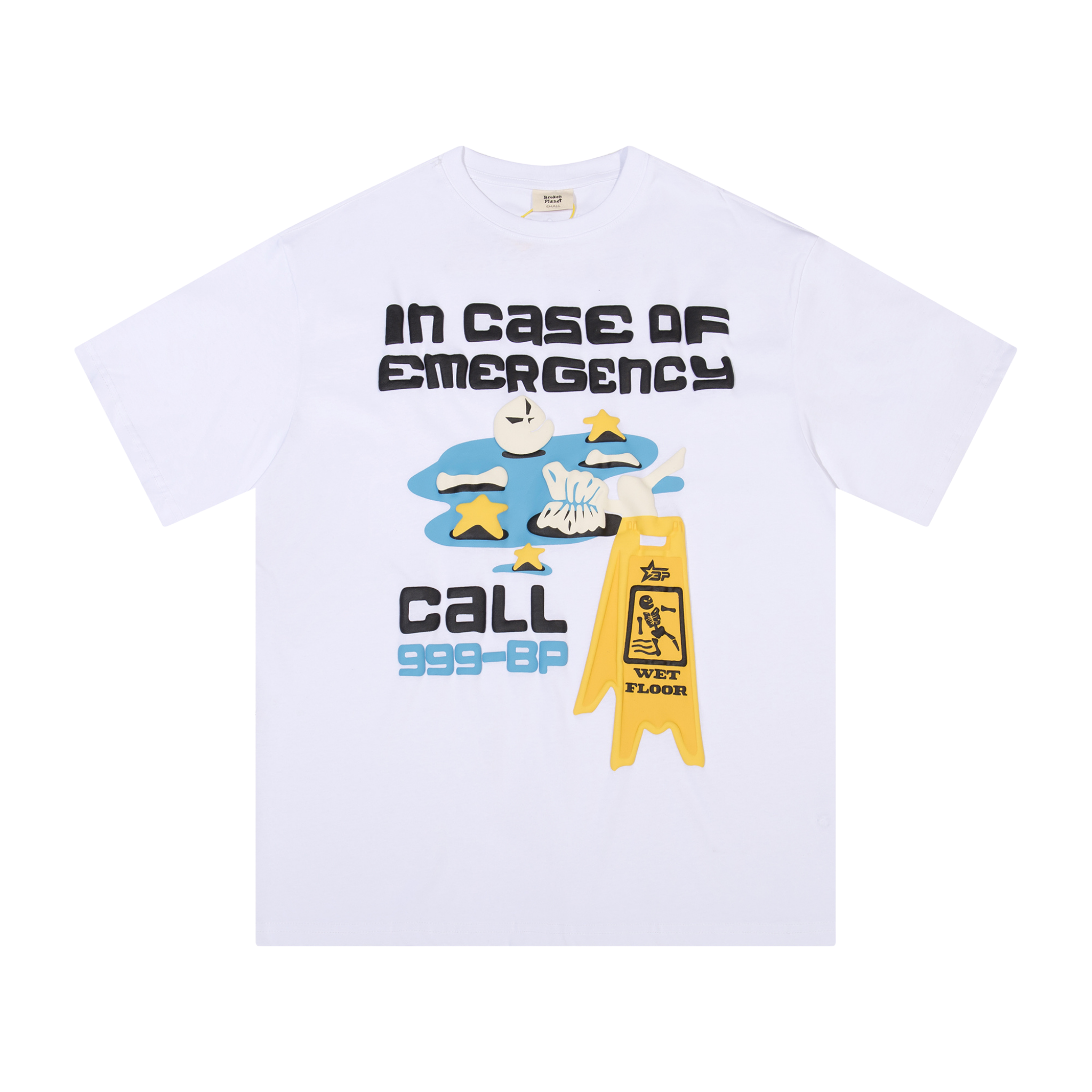 Broken Planet In Case of Emergency Tee White