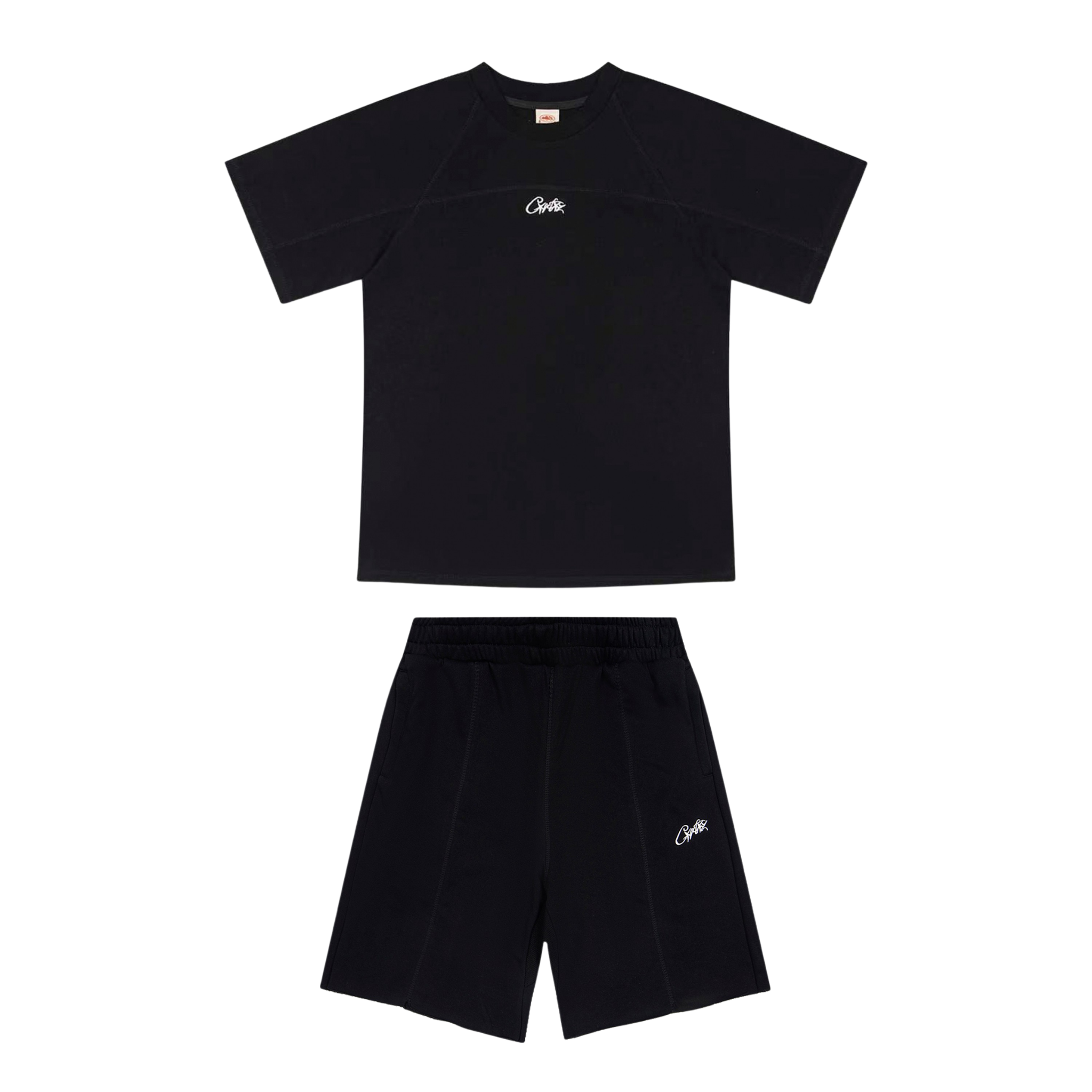 Corteiz Script Short Set Black