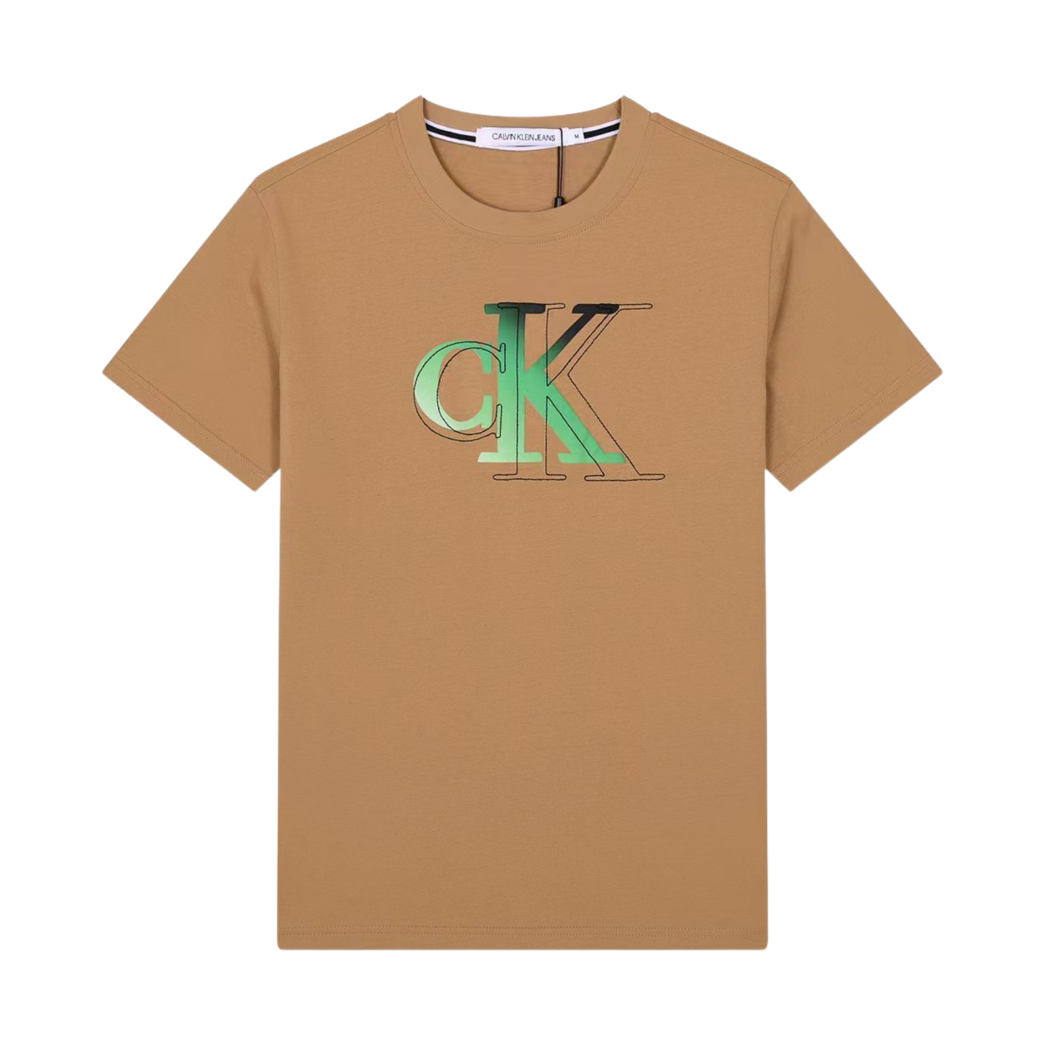 Calvin Klein Jeans CK Monogram Tee Camel Green