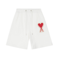 AMI Paris Ami de Coeur Shorts White Red