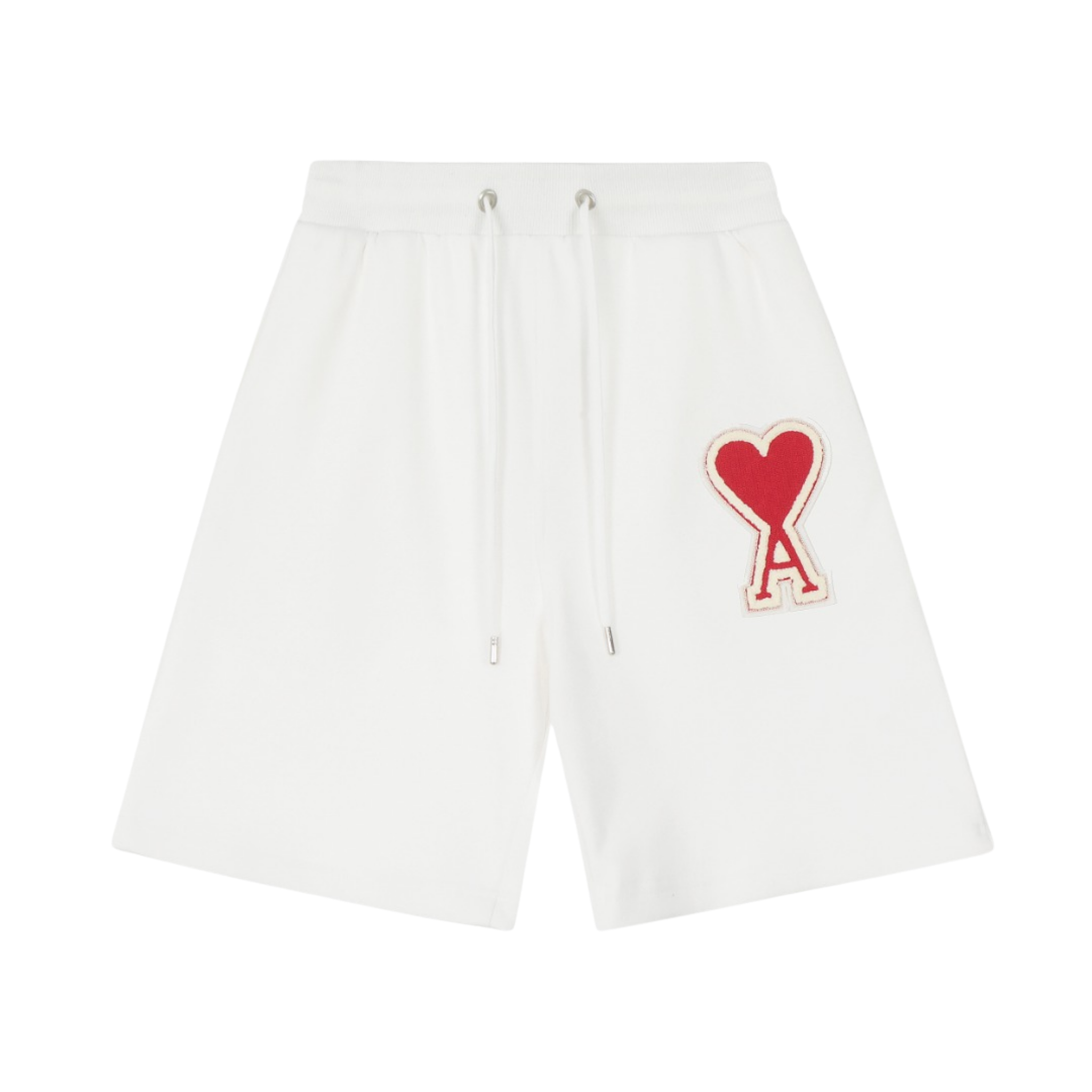 AMI Paris Ami de Coeur Shorts White Red